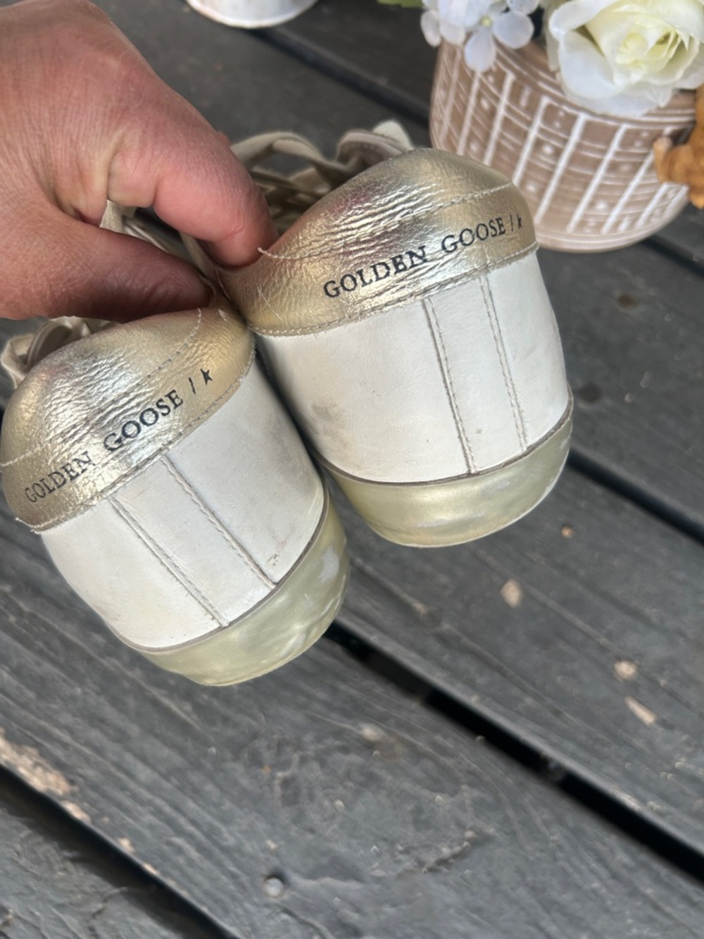 Golden Goose White Leather Super Star Sneakers - Picture 4 of 7